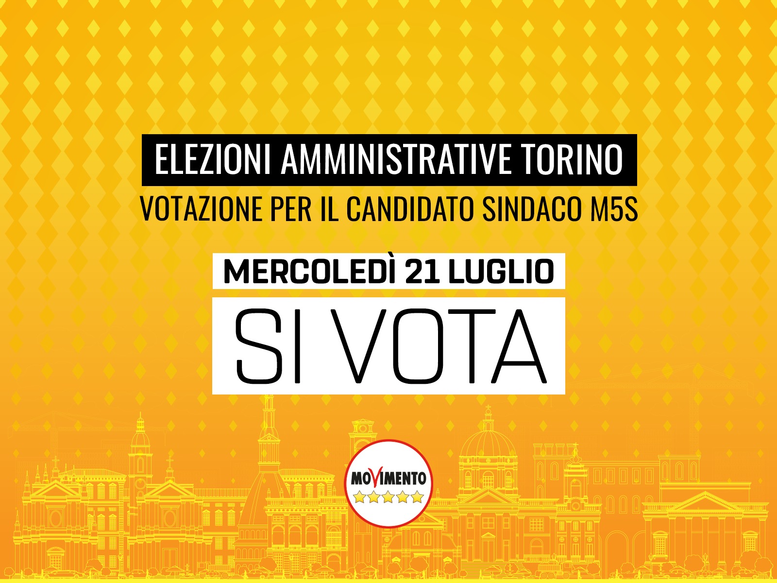 Il 21 Luglio Si Vota Per Il Candidato Sindaco Di Torino Movimento 5 Stelle